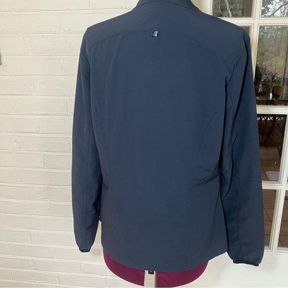 Barco One Wellness Scrub Jacket Navy Blue | Zip Front | Stretch Women’s Large - Picture 4 of 8